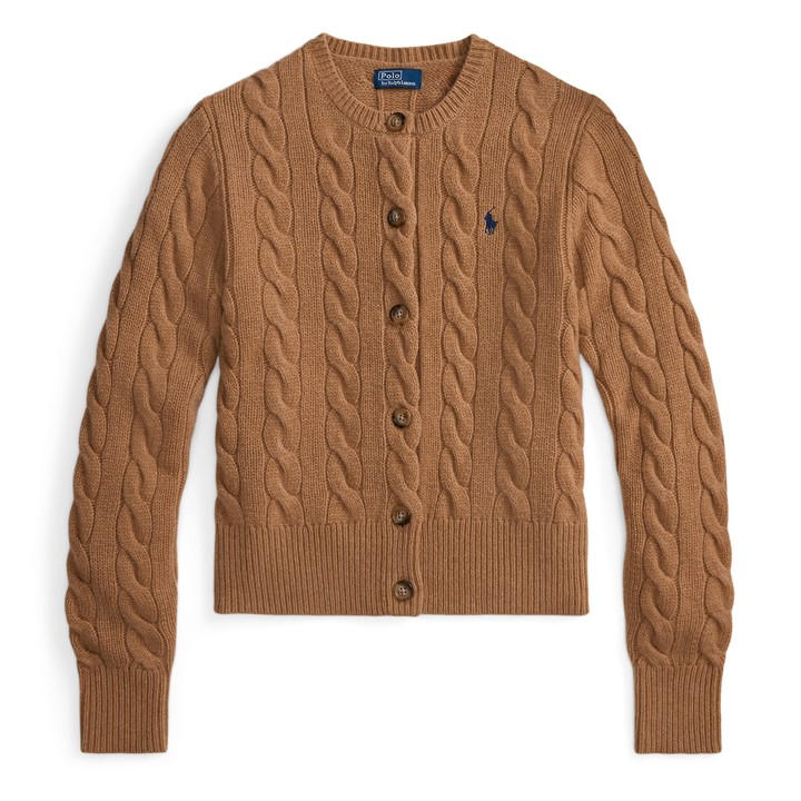Polo Ralph Lauren Women's Beige Cable Knit Cardigan in Size 10, Sports Direct