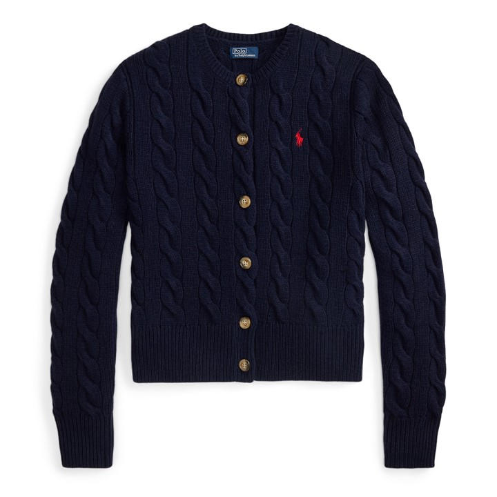 Polo Ralph Lauren Women's Blue Cable Knit Cardigan in Size 6, Sports Direct