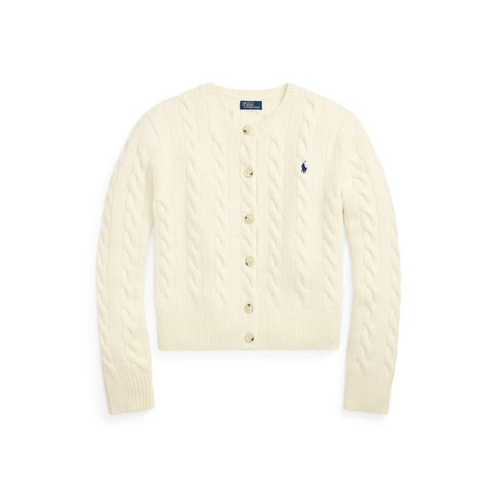 Polo Ralph Lauren Women's Cream Cable Knit Cardigan in Size 10, Sports Direct