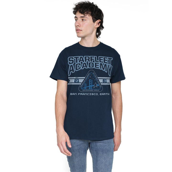 Star Trek Men's Blue Starfleet Academy Earth T Shirt Navy in Size 5XL, Sports Direct