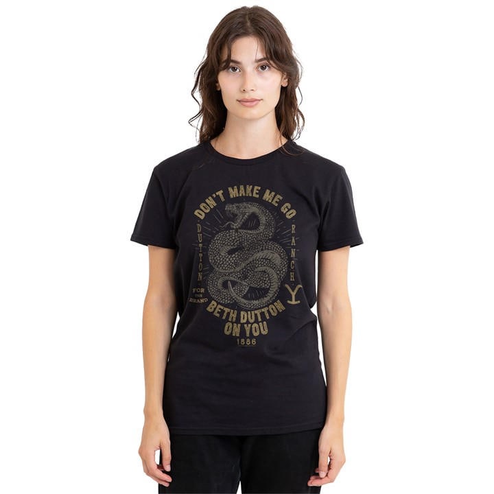 Women's Black Other Yellowstone Beth Dutton T Shirt, Sports Direct