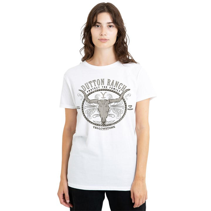Women's White Other Yellowstone Dutton Ranch T Shirt in Size XL, Sports Direct
