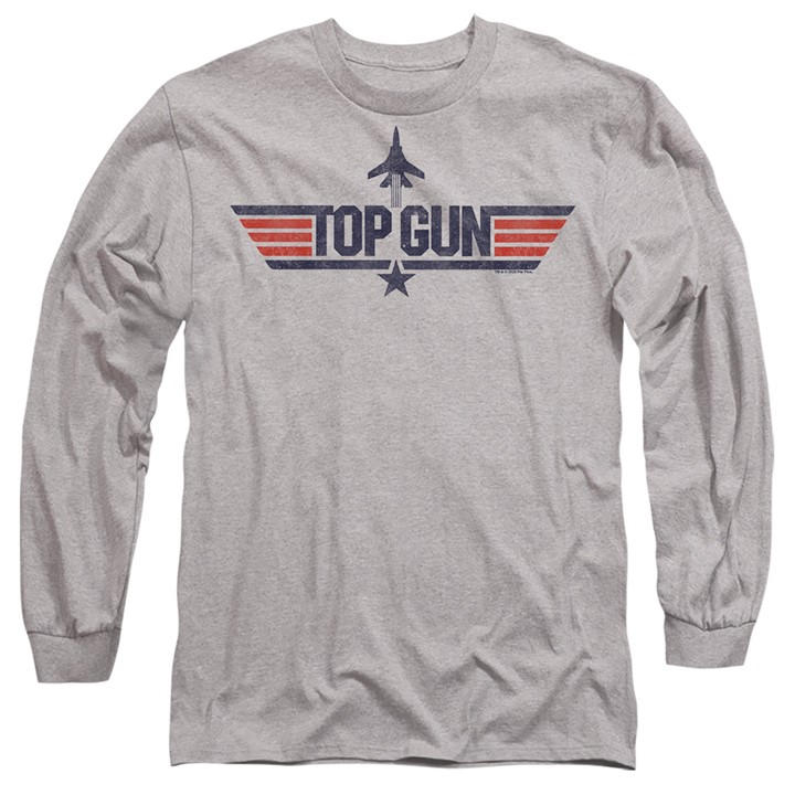 Top Gun Men's Grey Paramount - Logo Long Sleeve T-Shirt in Size XL, Sports Direct