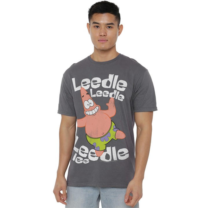 Spongebob Men' Grey Singing Patrick T-Shirt Charcoal in Size S, Sports Direct