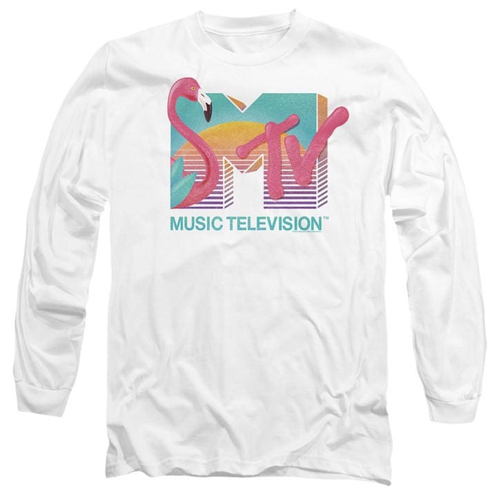 Men's White Other Mtv Flamingo Logo Long Sleeve T Shirt in Size 2XL, Sports Direct