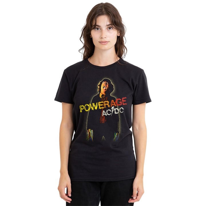 Acdc Women's Black Ac Dc Powerage T Shirt in Size L, Sports Direct