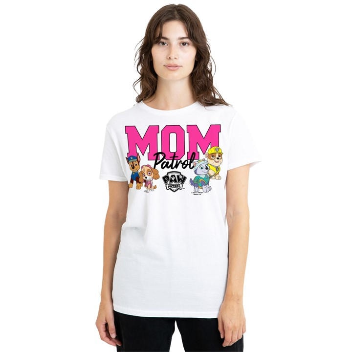 Paw Patrol Women's White Mothers Day Mom Patrol T-Shirt, Sports Direct