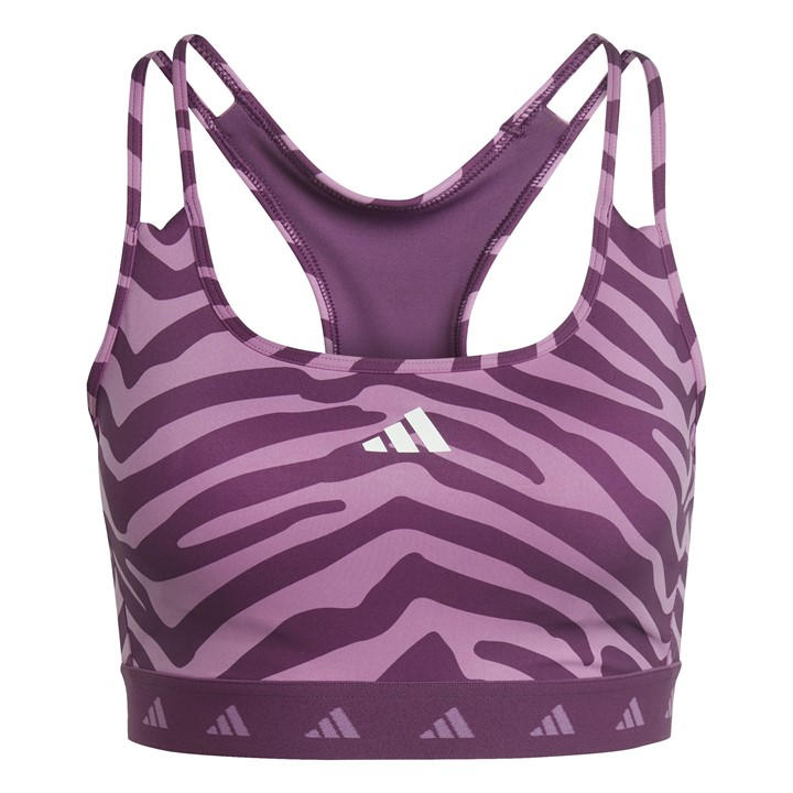 Adidas Women's Purple Hyperglam Medium Impact Sports Bra in Size 30A, Sports Direct