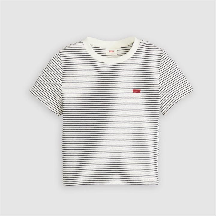 Levis Women's Cream Esnt Stripe T in Size 8, Sports Direct