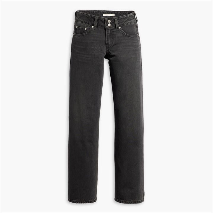 Levis Women's Grey Superlow Loose Wide Leg Jeans in Size 29 L, Sports Direct