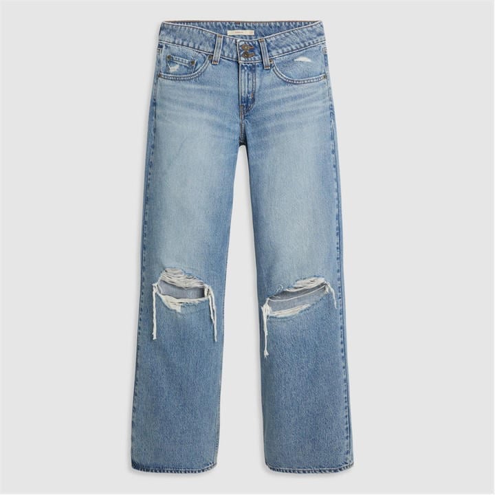 Levis Women's Blue Superlow Loose Wide Leg Jeans in Size 29 L, Sports Direct