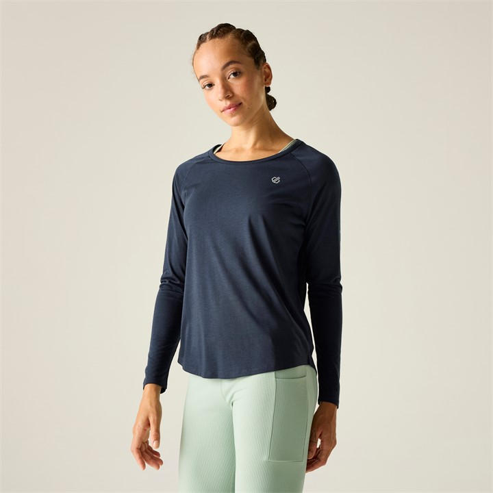 Dare 2B Women's Mid Navy Nimble Long Sleeve Running T-Shirt In | Size: 14 - Image 3