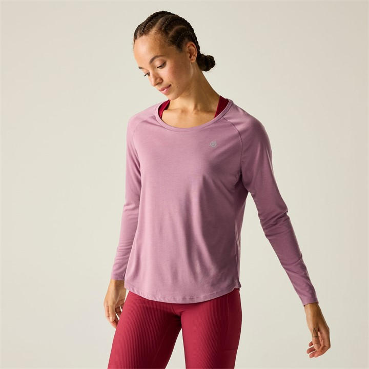 Dare 2B Women's Pink Nimble Long Sleeve Quick-Drying T-Shirt in Size 12, Sports Direct