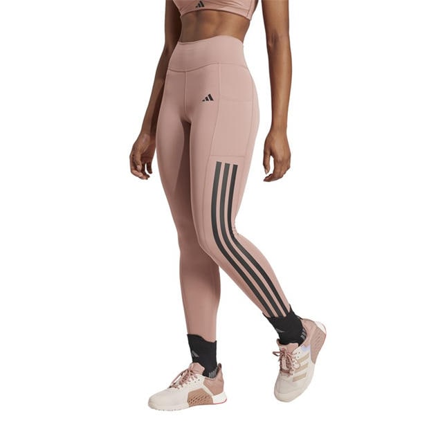 Warm Clay - adidas - Women's Opt 3S 1/1 Performance Gym Leggings