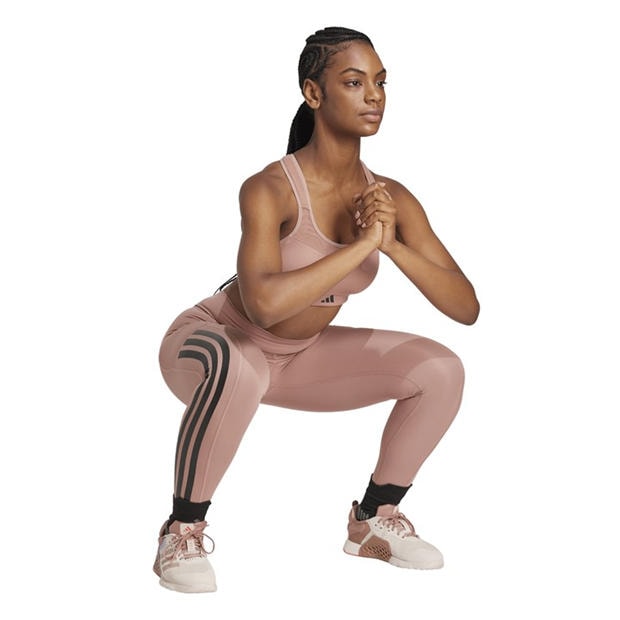 Warm Clay - adidas - Women's Opt 3S 1/1 Performance Gym Leggings
