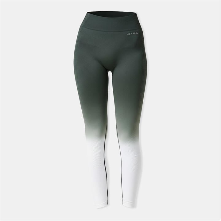 Usa Pro Women's Green Seamless Ombre Leggings in Size 6, Sports Direct