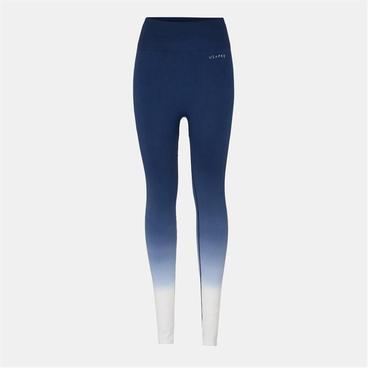 Usa Pro Women's Blue Seamless Ombre Leggings in Size 16, Sports Direct