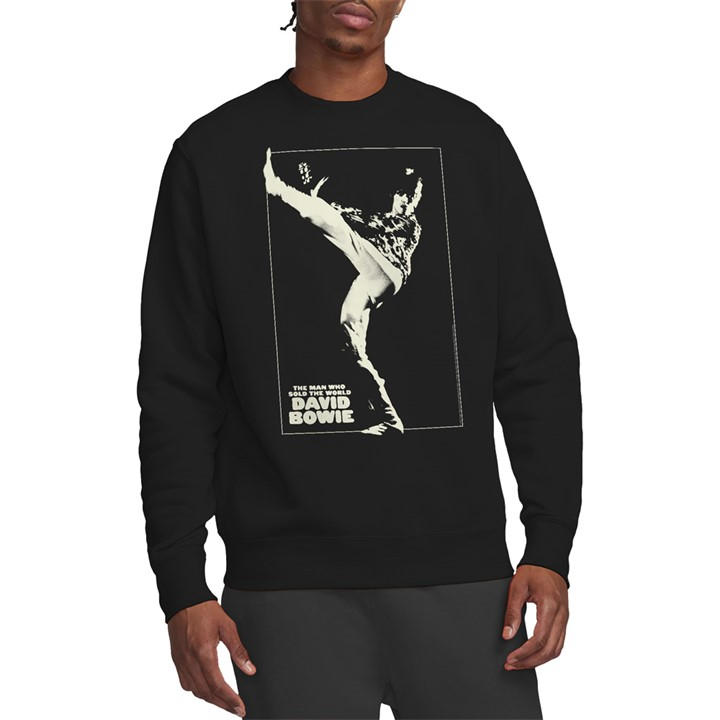 David Bowie Men's Black The Man Cover Crew Sweatshirt in Size XL, Sports Direct
