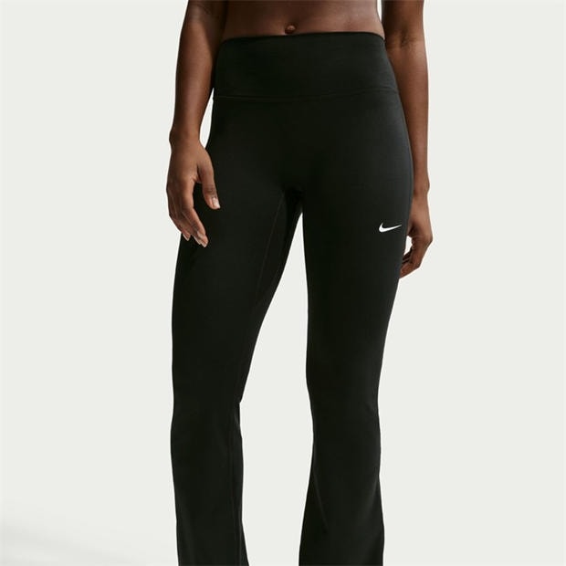 Black/White - Nike - Women's Flare High-Rise Tummy Control Leggings