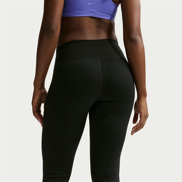 Black/White - Nike - Women's Flare High-Rise Tummy Control Leggings