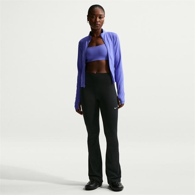 Black/White - Nike - Women's Flare High-Rise Tummy Control Leggings