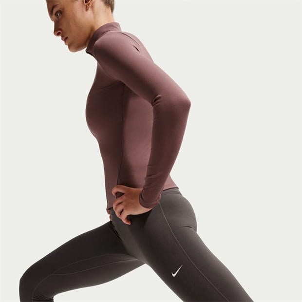 Thunder Grey - Nike - One Seamless Front High-Waisted Leggings Womens