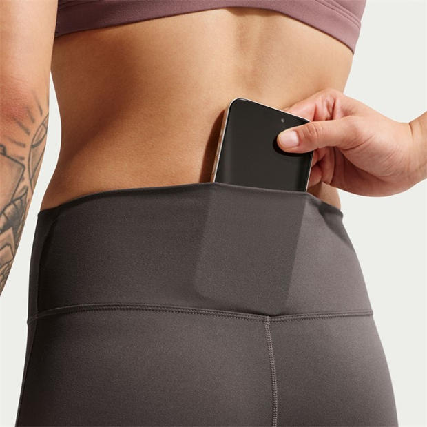 Thunder Grey - Nike - One Seamless Front High-Waisted Leggings Womens
