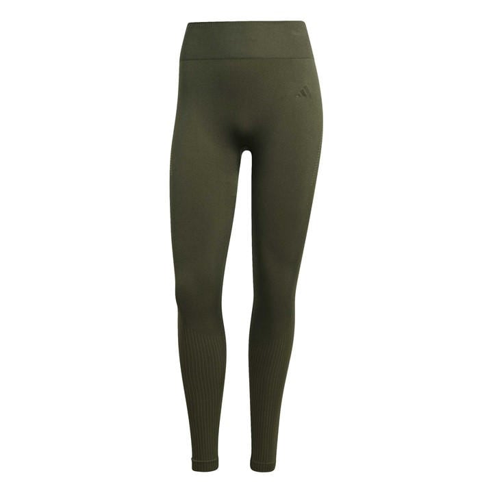 Adidas Women's Green Workout Essentials Full-Length Knit Leggings in Size M, Sports Direct