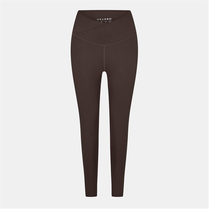 Usa Pro Women's Brown Wrap Legging in Size 8, Sports Direct