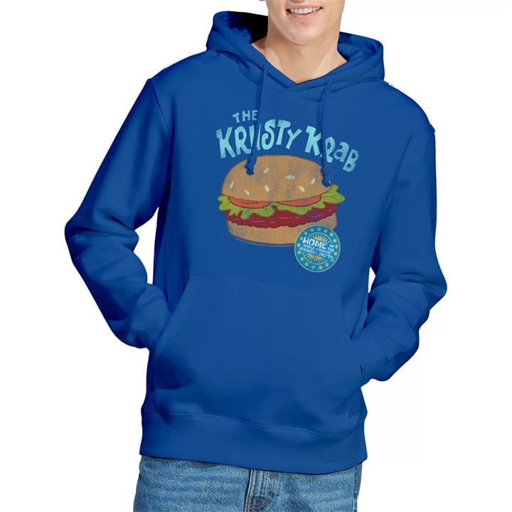 Spongebob Men's Blue Krusty Krab Hoodie Royal in Size L, Sports Direct