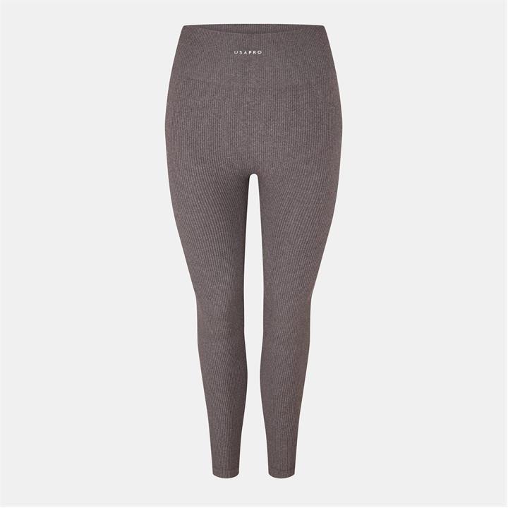 Usa Pro Women's Brown Usapro Ribbed Leggings in Size 8, Sports Direct