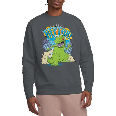 Nickelodeon - Rugrats Reptar Stomp Crew Sweatshirt Charcoal