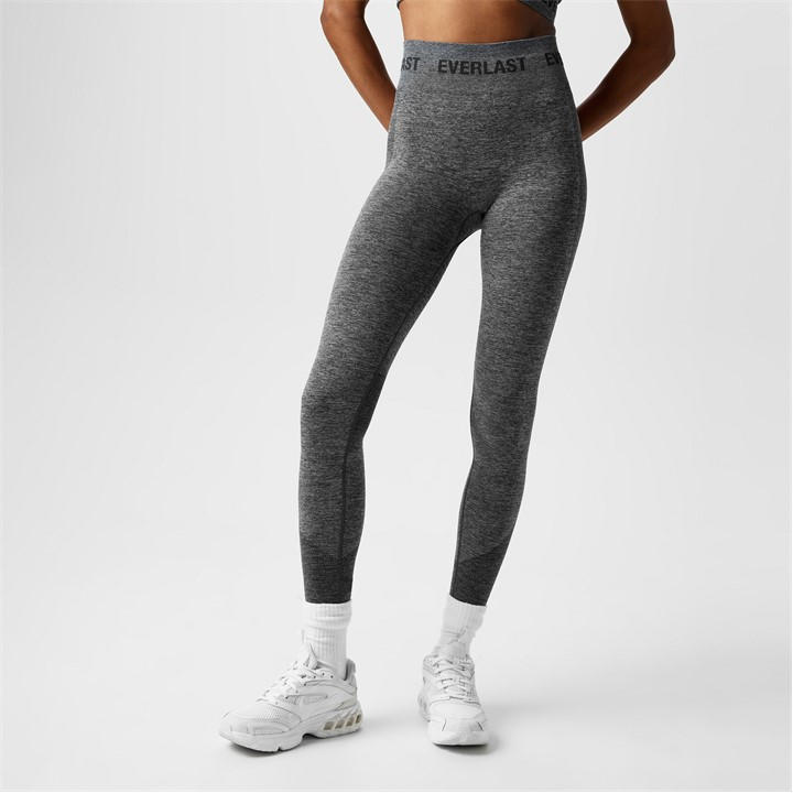 Everlast Women's Grey Seamless Logo Yoga Pants in Size 6, Sports Direct