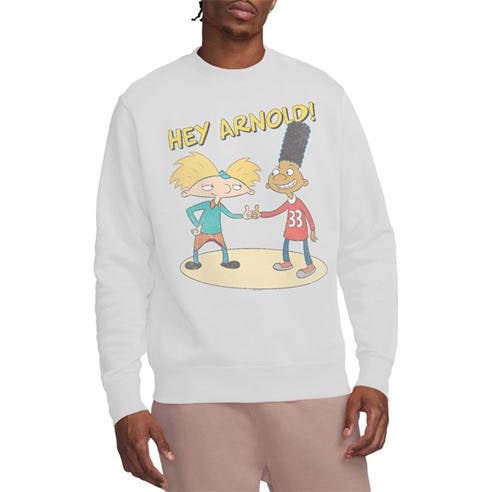 Nickelodeon - Hey Arnold Arnold & Gerald Crew Sweatshirt White