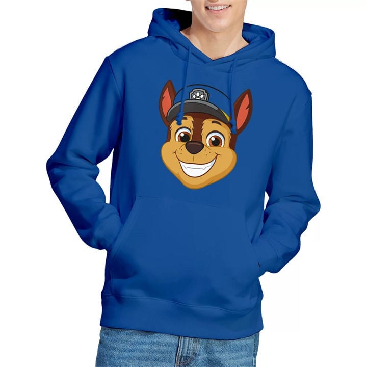 Paw Patrol Men's Blue Chase Grin Hoodie Royal in Size M, Sports Direct