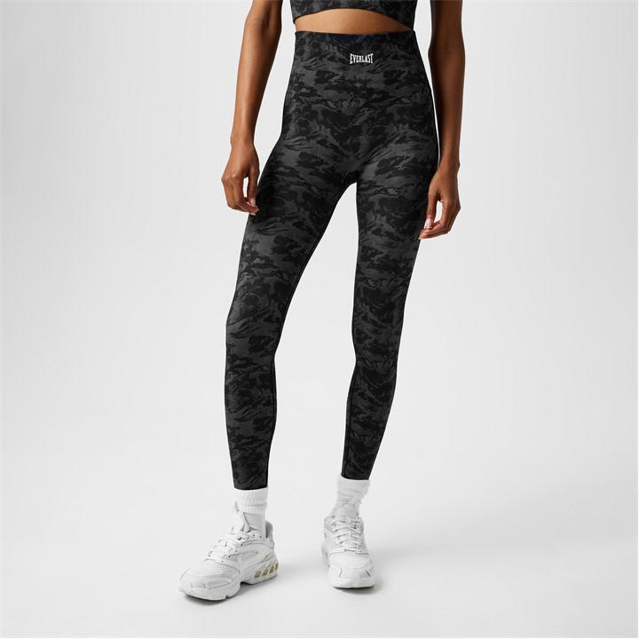Everlast Women's Black High Rise Camo Seamless Leggings in Size 6, Sports Direct