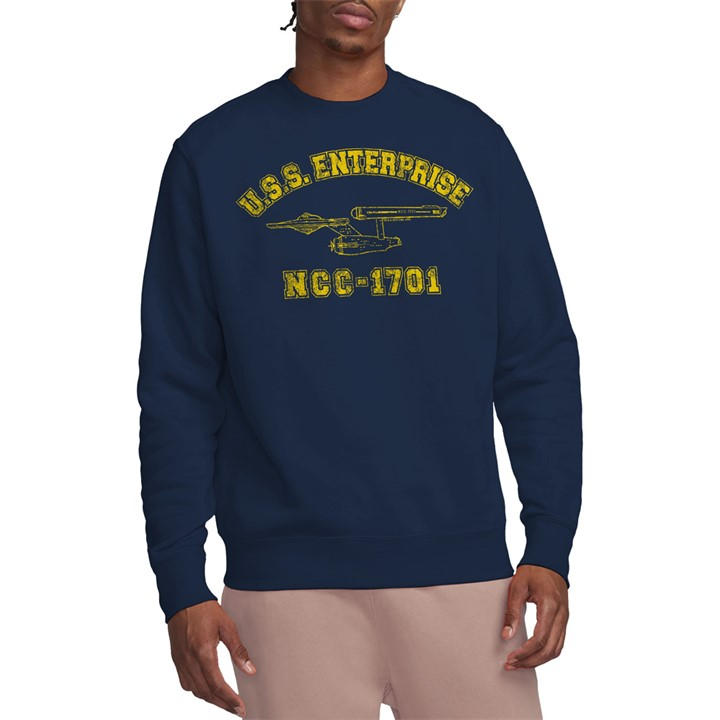 Star Trek Men's Blue Enterprise Athletic Crew Sweatshirt Nav in Size XL, Sports Direct