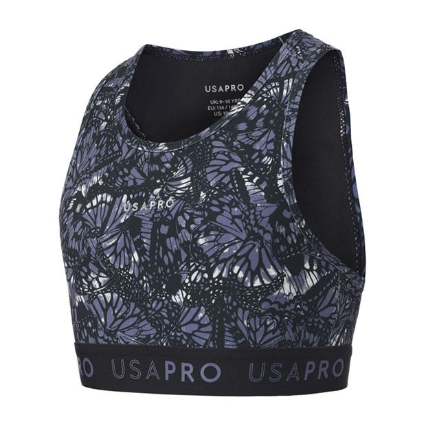 Black Butterfly - USA Pro - Fitness Crop Top Junior Girls