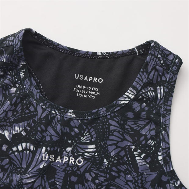 Black Butterfly - USA Pro - Fitness Crop Top Junior Girls
