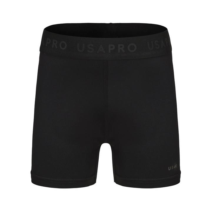 Usa Pro Girls Black 3 Inch Training Shorts  in Size 11 - 12 Years, Sports Direct