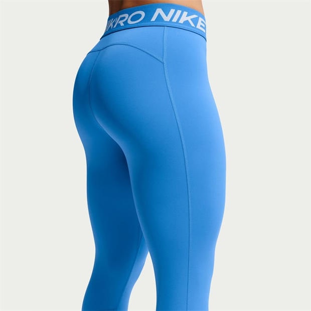 Lt Photo Blue - Nike - Pro Women's Mid-Rise Mesh-Panelled Leggings