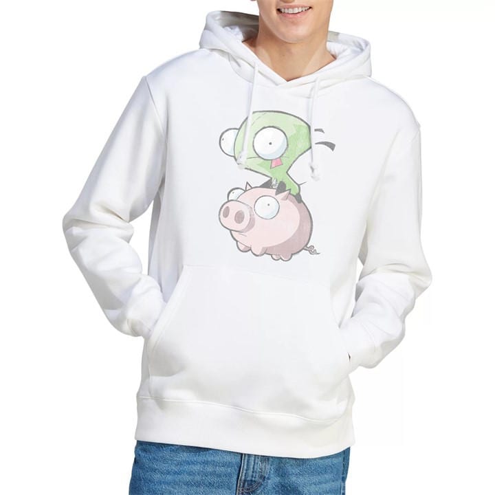 Men's White Other Invader Zim Gir And Pig Hoodie in Size 2XL, Sports Direct