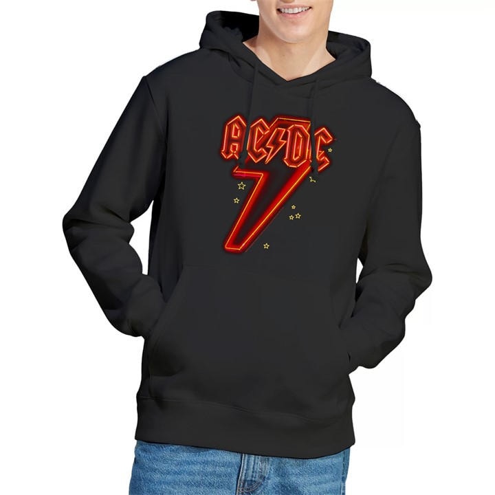 Acdc Men's Black Ac Dc Neon Bolt Hoodie in Size 2XL, Sports Direct