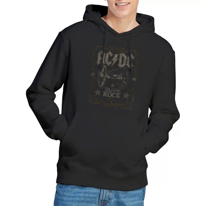 Acdc Men's Black Ac Dc Rock Label Hoodie in Size M, Sports Direct