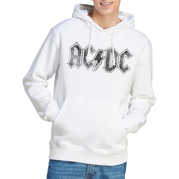 Acdc Men's White Ac Dc Paisley Logo Hoodie in Size 2XL, Sports Direct