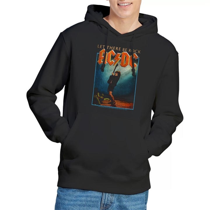 Acdc Men' Black Ac Dc Let There Be Rock Hoodie in Size S, Sports Direct