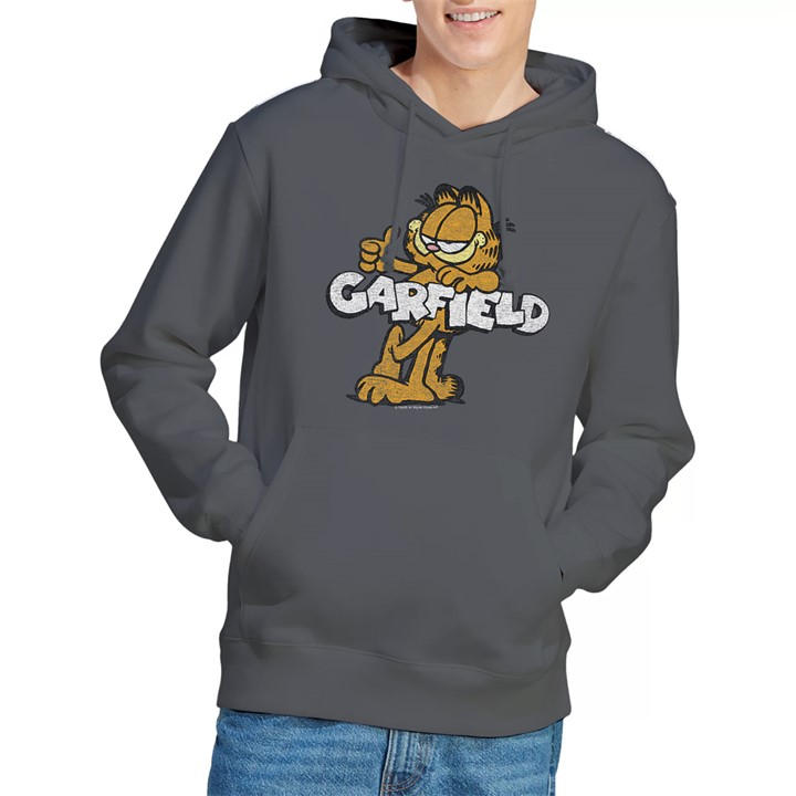 Garfield Men's Grey Retro Garf Hoodie Charcoal in Size XL, Sports Direct