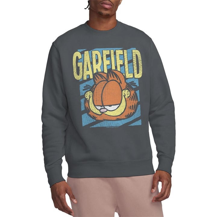 Garfield Men's Grey Rad Crew Sweatshirt Charcoal in Size M, Sports Direct