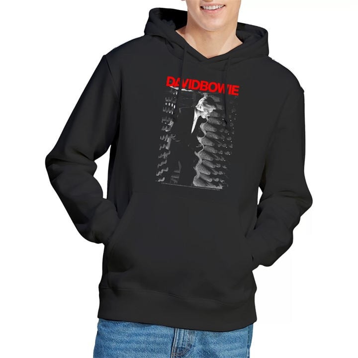 David Bowie Men's Black Station To Station Hoodie in Size 2XL, Sports Direct