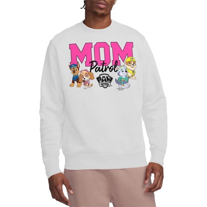 Paw Patrol Men's White Mothers Day Mom Patrol  Crew Swe in Size M, Sports Direct